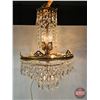 Image 1 : 1930s Chandelier : Nickel/Brass & Crystal  (22"H x 14"Dia)