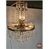 Image 6 : 1930s Chandelier : Nickel/Brass & Crystal  (22"H x 14"Dia)