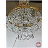 Image 8 : 1930s Chandelier : Nickel/Brass & Crystal  (22"H x 14"Dia)