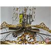 Image 9 : 1930s Chandelier : Nickel/Brass & Crystal  (22"H x 14"Dia)