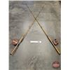 Image 1 : Peetz 8' Trolling Rods & 6" Mahogany/Brass Reels (2)