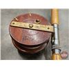 Image 6 : Peetz 8' Trolling Rods & 6" Mahogany/Brass Reels (2)