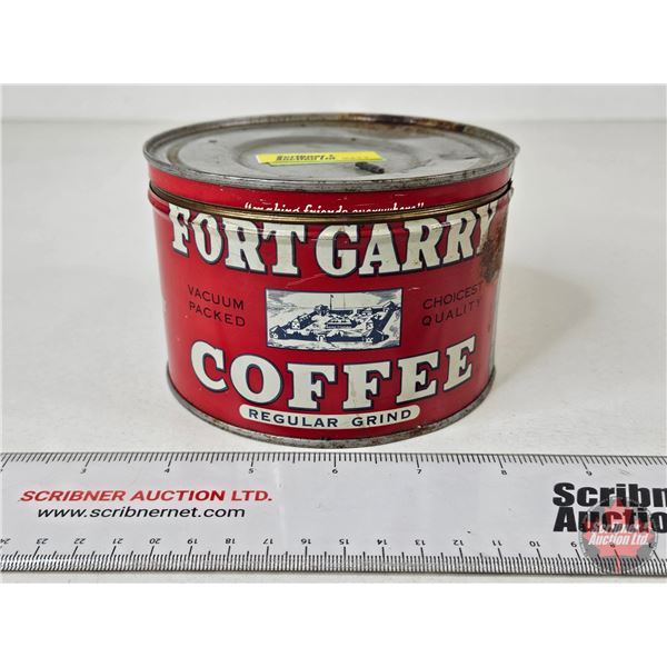 Hudsons Bay Co. Fort Garry Coffee Tin  (3-1/2"H x 5"Dia)