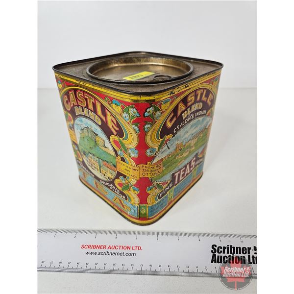 Castle Blend Tea Tin  (7"H x 6-3/4"W x 6-3/4"D)