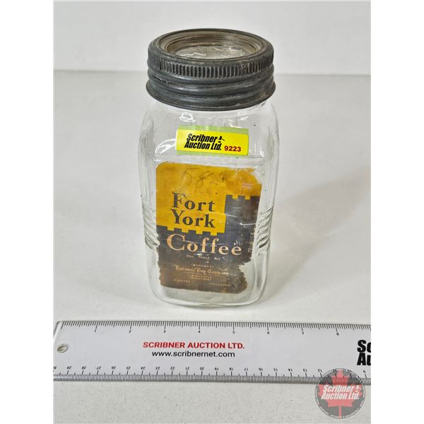 Hudsons Bay Co. Fort York Coffee Glass Jar (Paper Label) (7-1/2"H)