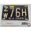 Image 1 : License Plate : New Jersey 1949 (6-1/2"H x 10-3/4"W)