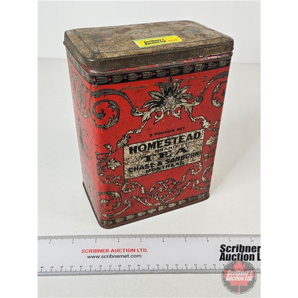 Homestead Tea Tin : Chase & Sanborn Montreal (8-1/4"H x 6"W x 4"D)