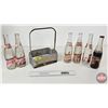 Image 2 : Pepsi:Cola Metal 6pk Carrier w/ 6 Bottles (Paper Labels) (Carrier Measures : 11"H x 8"W x 5-1/2"D)