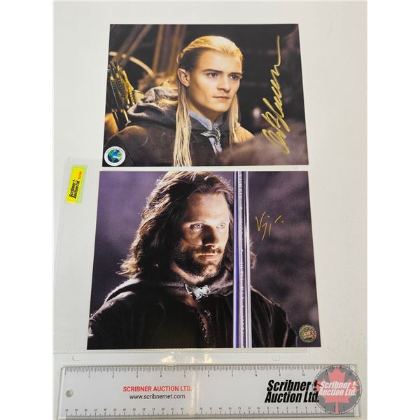 Autographed 8x10 Photos (2) : Lord of the Rings - Orlando Bloom (Certified WWOC) - Viggo Mortensen (