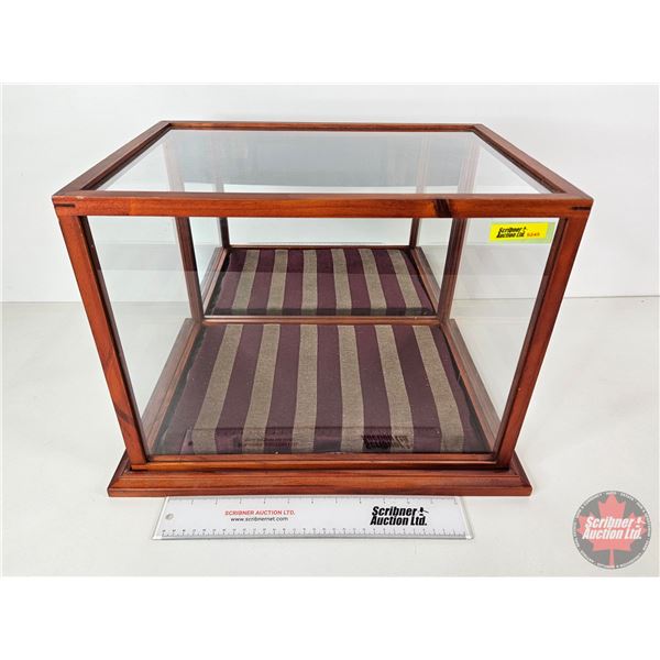 Countertop Display Case w/ Glass Sides and Top and Mirror Back (12-1/2H x 18"W x 13-3/4"D)