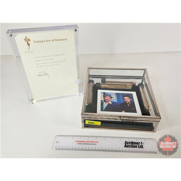 Elvis Cigars (4) from his Bedside Table with Letter of Authenticity from Vernon Presley in Display B