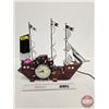 Image 1 : Antique Ship Clock 1940s United Clock Corp of Brookyln NY (Lighted) (Working) (15-3/4"H x 19"W x 3"D