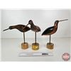 Image 1 : Bird Ornaments (3) : (Wood) : Hand Carved & Hand Painted  (Tallest: 12-1/2"H)