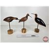 Image 5 : Bird Ornaments (3) : (Wood) : Hand Carved & Hand Painted  (Tallest: 12-1/2"H)
