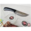 Image 2 : KNIFE : w/ Sheath (Consignor Note: Damascus Skinning Knife Micarta Handle Leather Sheath) (Total Len