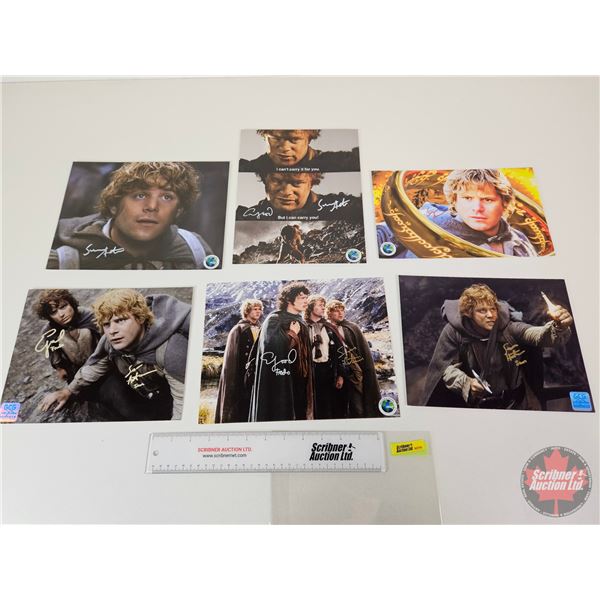 Autographed 8x10 Photos (6) : Lord of the Rings - Elijah Wood & Sean Astin (Certified : WWOC) - Sean