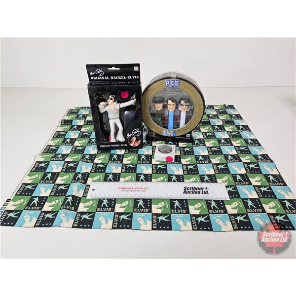 Collector Combo : - Graceland Medalion on Marble Base - Elvis Pez Candy dispensers (3)  - Hanging El