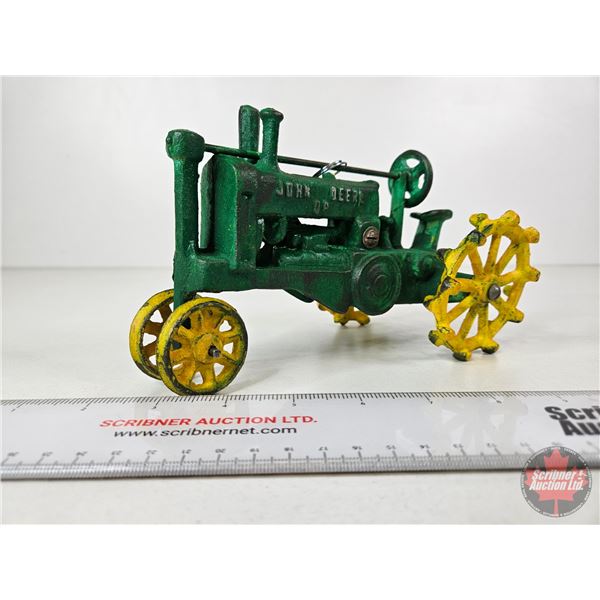 John Deere Cast Iron Tractor (5"H x 4"W x 8"D)