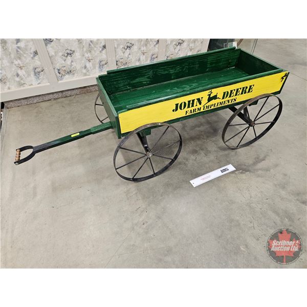 Decor Piece : Wagon w/ John Deere Stencil (20"H x 21"W x 63" L w/Handle)