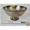 Image 1 : Silver Plated Fruit Bowl : "EP Brass - India" (6"H x 10-1/2"Dia)