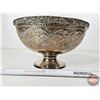 Image 2 : Silver Plated Fruit Bowl : "EP Brass - India" (6"H x 10-1/2"Dia)