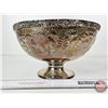 Image 5 : Silver Plated Fruit Bowl : "EP Brass - India" (6"H x 10-1/2"Dia)