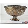 Image 6 : Silver Plated Fruit Bowl : "EP Brass - India" (6"H x 10-1/2"Dia)
