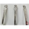 Image 4 : Silver Plated Spoons (3) (c. 1930's) In Wood Case : - Charlie McCarthy (2) - Betty Lou (1) (Case Mea