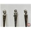 Image 6 : Silver Plated Spoons (3) (c. 1930's) In Wood Case : - Charlie McCarthy (2) - Betty Lou (1) (Case Mea