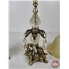 Image 7 : Pair of Crystal Vintage Bedside Lamps  (17"H)