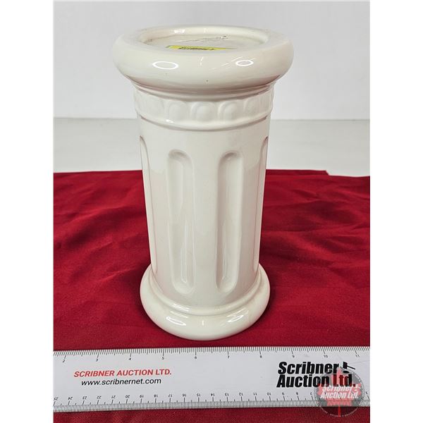 Porcelain Pillar Candle Stand (9"H)
