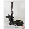 Image 12 : Bronzed Angel Statue Vase with Two Balance Candy Dishes (20-3/4"H x 19-3/4"W)