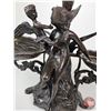 Image 3 : Bronzed Angel Statue Vase with Two Balance Candy Dishes (20-3/4"H x 19-3/4"W)