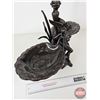 Image 6 : Bronzed Angel Statue Vase with Two Balance Candy Dishes (20-3/4"H x 19-3/4"W)