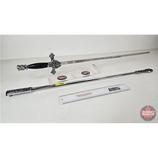 Knights of Columbus Ceremonial Sword w/ Scabbard (Total Length w/ Scabbard : 37")