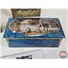 Image 2 : Vintage Collectors Biscuit Tins (3) : (Largest Measures : 3"H x 11-1/2"W x 8"D)
