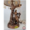 Image 2 : Vintage Table Lamp : (Consignor Note) Idylle Printaniere (Spring Idyll) Vintage Lamp (Total Height :