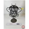 Image 1 : Metal Wire Decor Urn w/ Cast Iron Base (15"H)