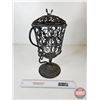 Image 2 : Metal Wire Decor Urn w/ Cast Iron Base (15"H)