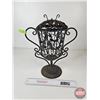 Image 3 : Metal Wire Decor Urn w/ Cast Iron Base (15"H)