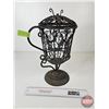 Image 4 : Metal Wire Decor Urn w/ Cast Iron Base (15"H)