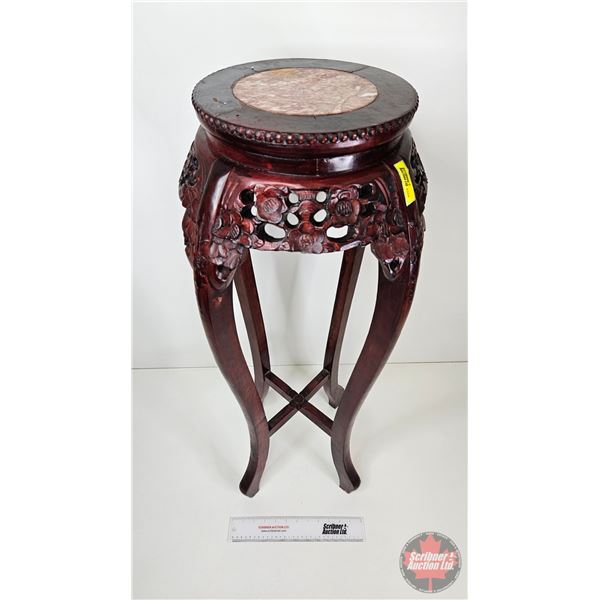 Marble Top Flower Stand : Mohagany (36"H)