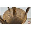 Image 10 : Brass Parlor Lamp : (Burner : Consolidated) : Red Globe  (Adjustable Height : 5' - 7')