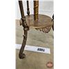 Image 11 : Brass Parlor Lamp : (Burner : Consolidated) : Red Globe  (Adjustable Height : 5' - 7')