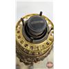 Image 13 : Brass Parlor Lamp : (Burner : Consolidated) : Red Globe  (Adjustable Height : 5' - 7')