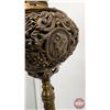 Image 8 : Brass Parlor Lamp : (Burner : Consolidated) : Red Globe  (Adjustable Height : 5' - 7')