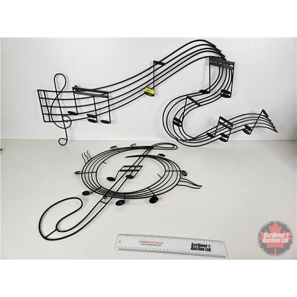 Musical Note Metal Decor Pieces (2) - (20-1/2"H x 48"L) - (29"H x 23"W)