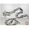 Image 3 : Musical Note Metal Decor Pieces (2) - (20-1/2"H x 48"L) - (29"H x 23"W)