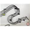 Image 5 : Musical Note Metal Decor Pieces (2) - (20-1/2"H x 48"L) - (29"H x 23"W)