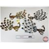 Image 1 : Retro Metal Peacock Wall Hangings (4) (19"H x 17"W)